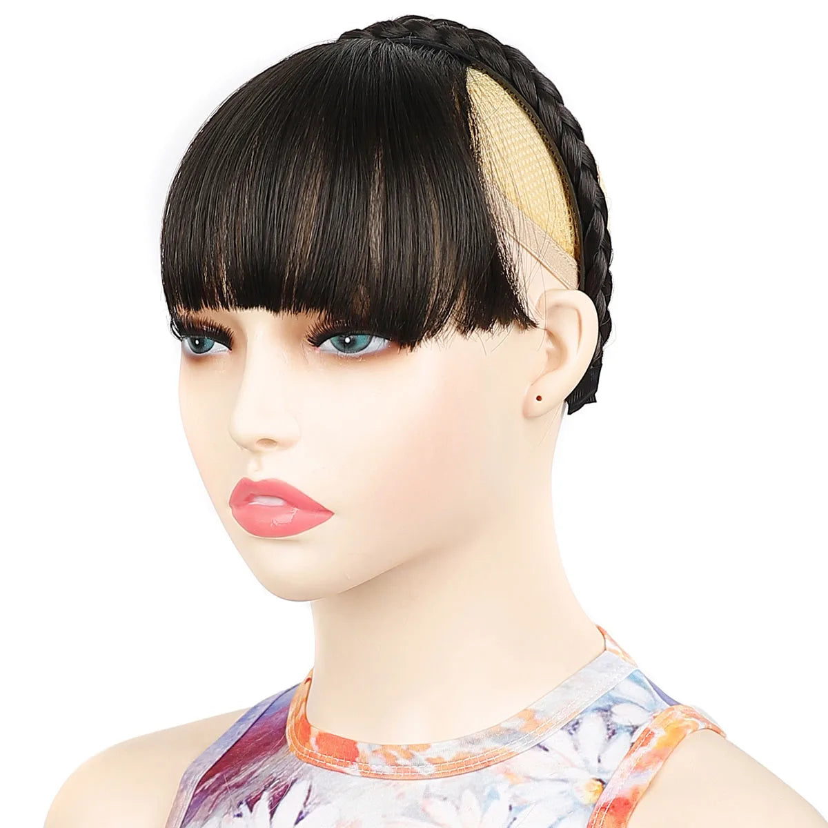 Braided Headband with Natural Looking Bangs for Women - 11