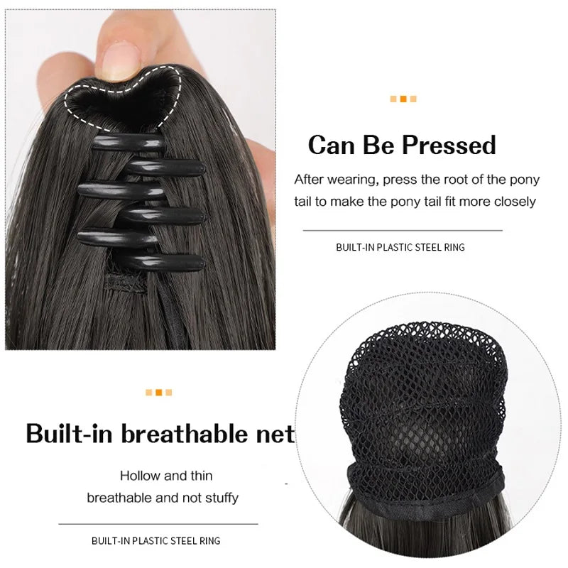 Synthetic Claw Clip Ponytail Hair Extension - 7