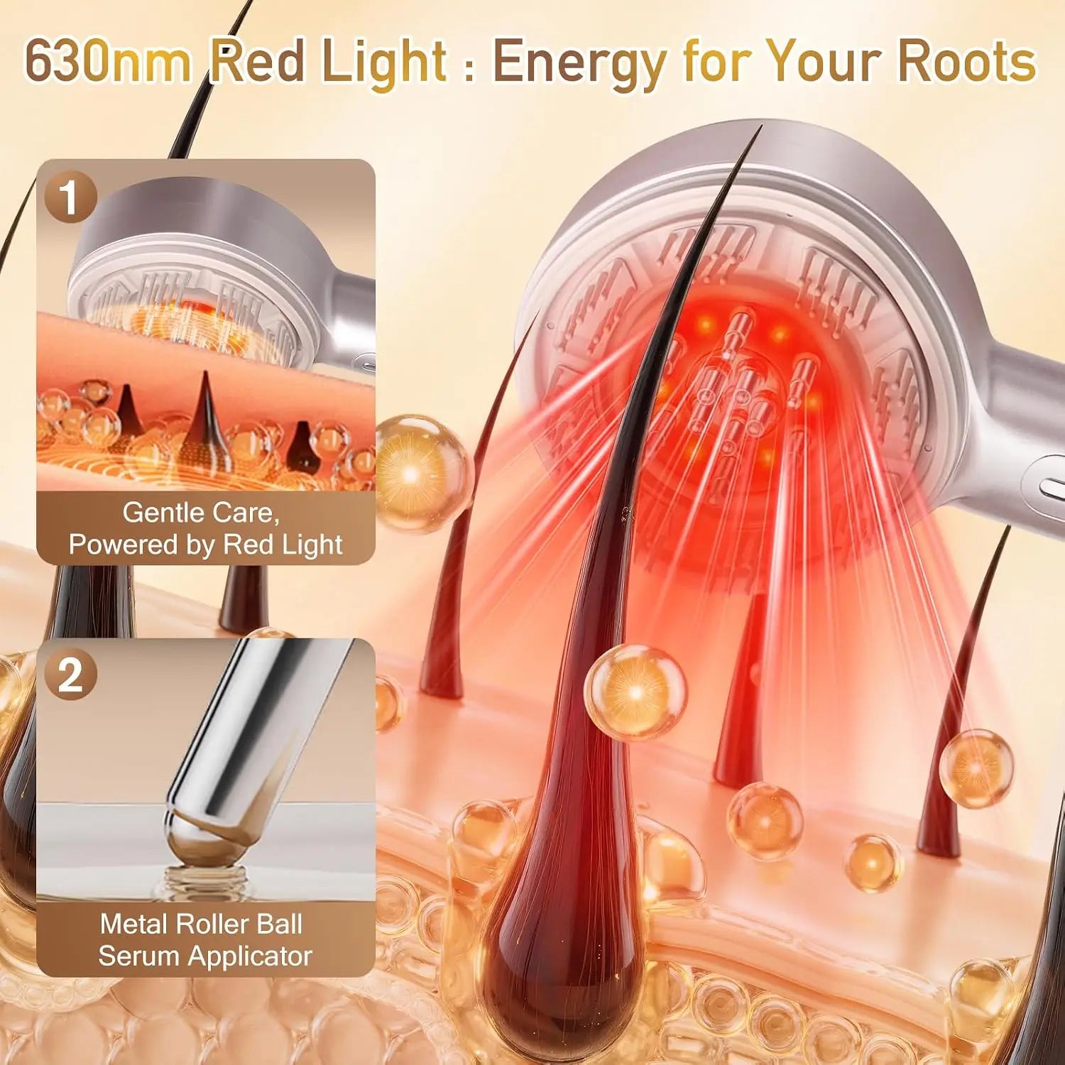 Electric Scalp Massage Comb with Red Light Therapy and Serum Applicator - 4