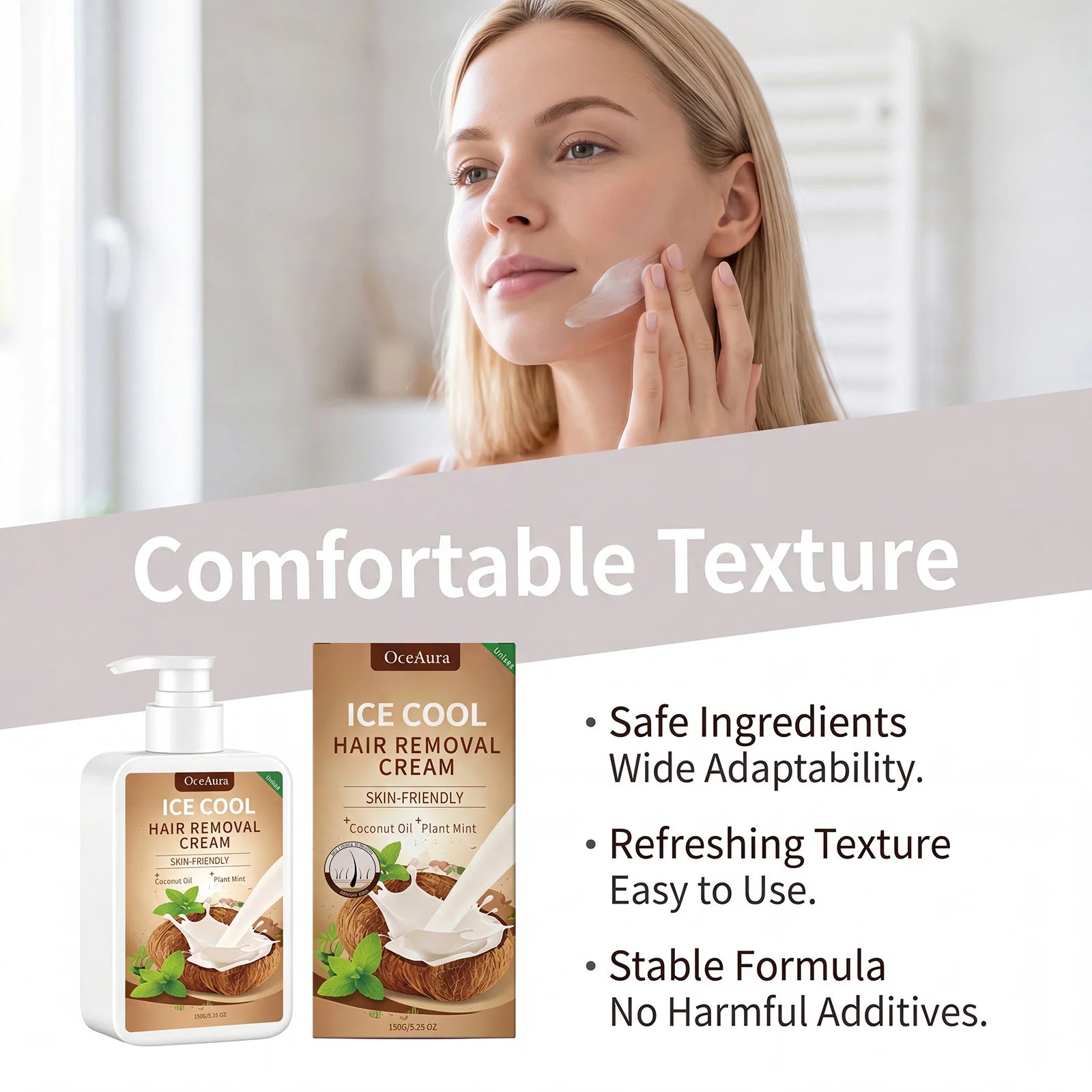 Painless Cooling Hair Removal Cream for Face and Body - 14