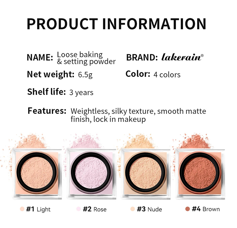 Matte Loose Baking and Setting Powder for Oil Control and Smooth Finish