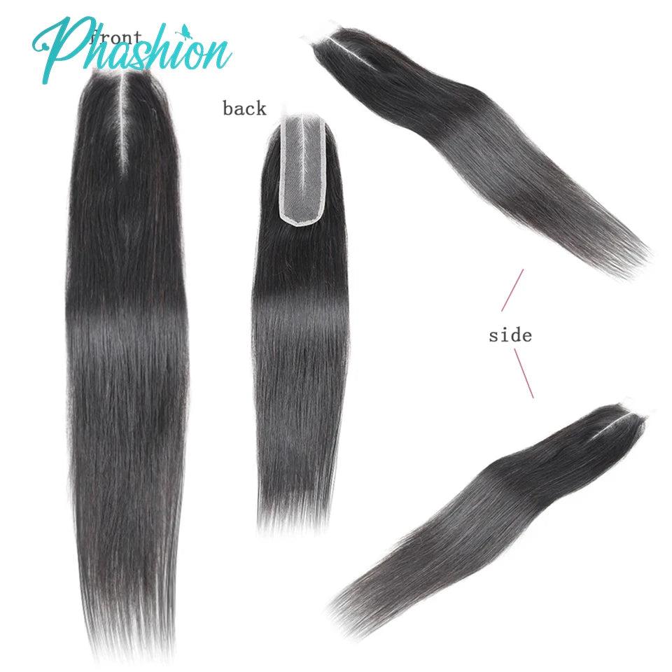 Transparent Lace Human Hair Closure for Natural Parting