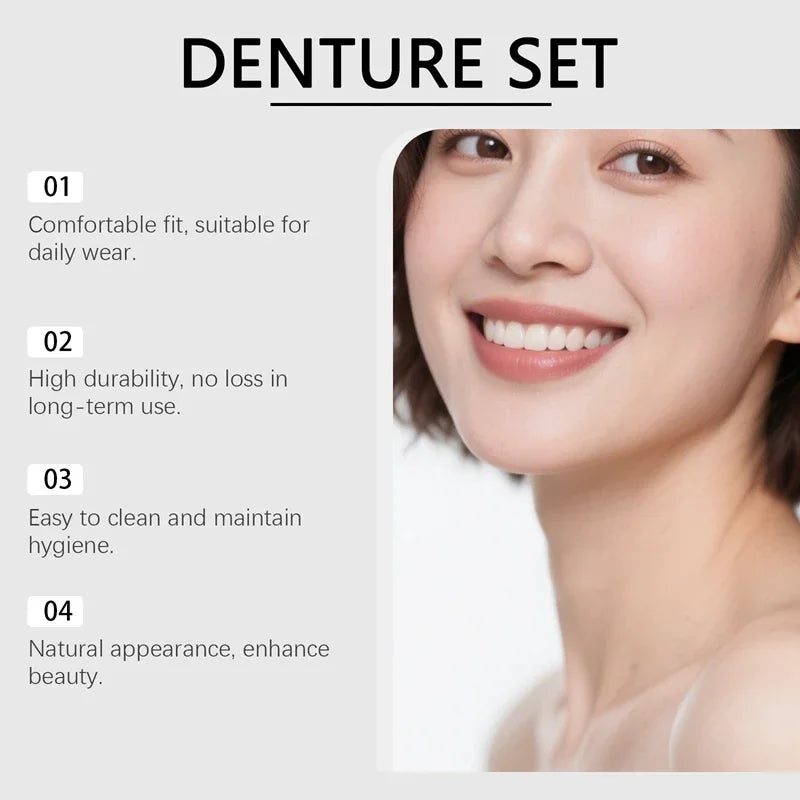 Temporary Silicone Dentures for Missing or Broken Teeth Comfort Fit - 16