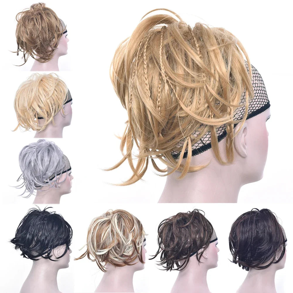 Synthetic Messy Bun Hair Scrunchie for Quick Natural Volume