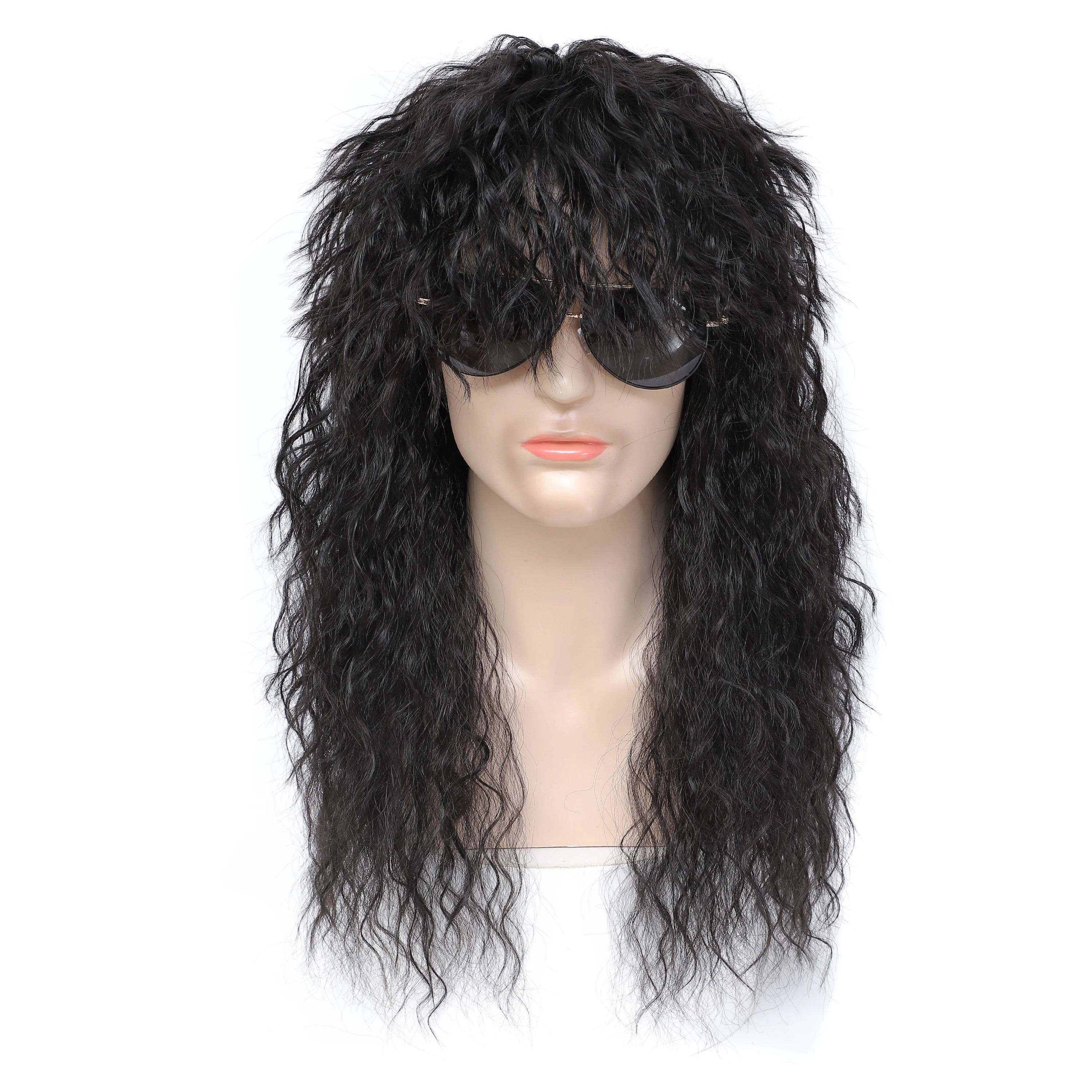 Long Wavy Black Costume Wig for Halloween Parties and Cosplay Events - 1