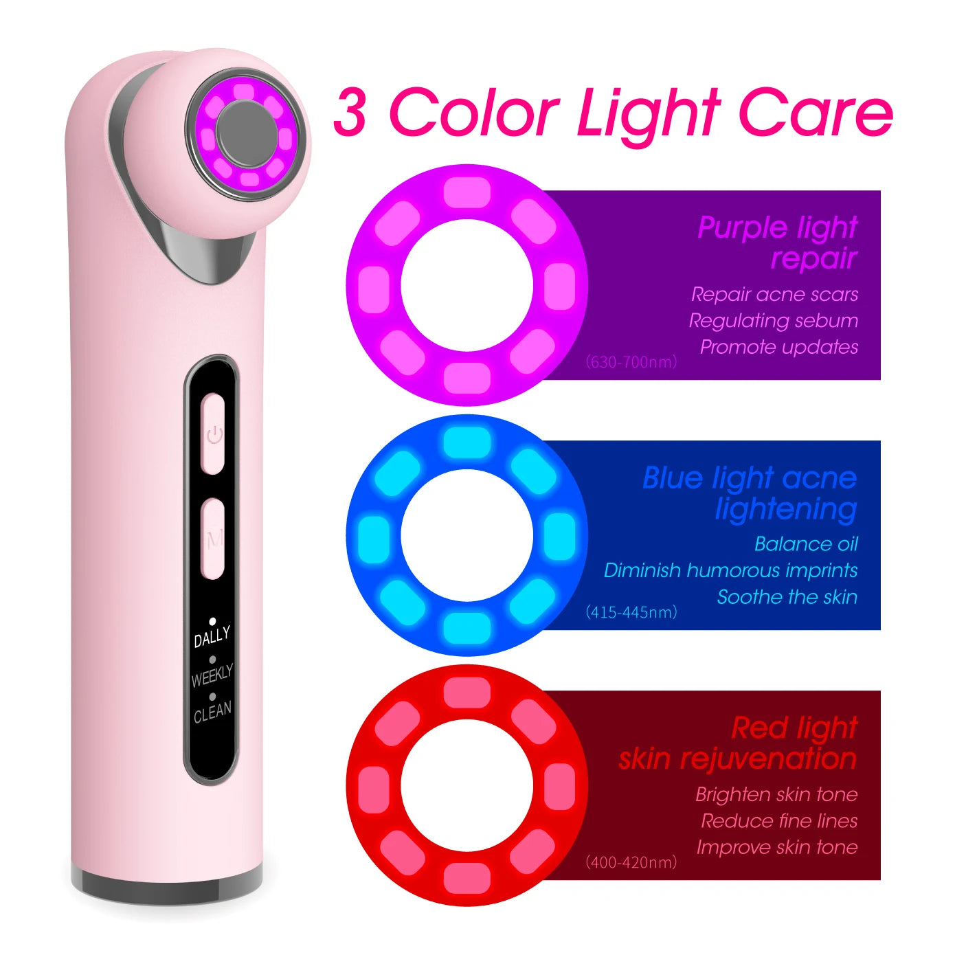 3-in-1 LED Photon Eye Facial Massager for Dark Circles and Fine Lines - 3