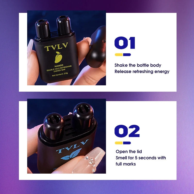 Double Hole Energizing Aromatherapy Inhaler Stick for Mental Focus