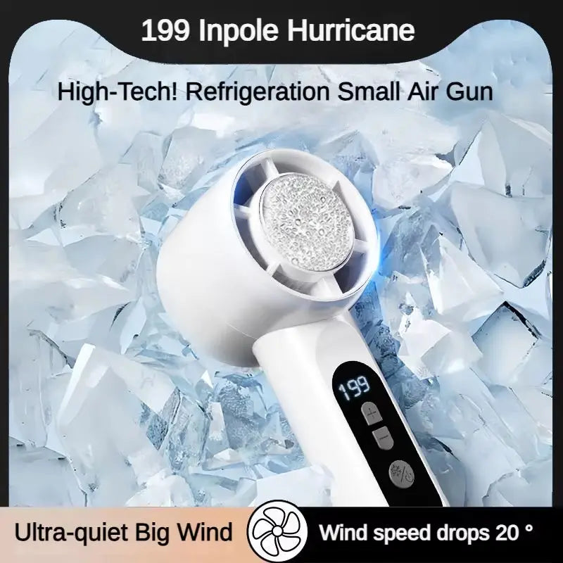 Portable Handheld Turbo Fan with Instant Ice Cooling and LED Display - 3