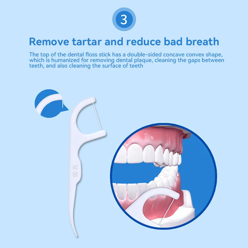 Portable Dental Floss Picks with Storage Case for Daily Oral Hygiene
