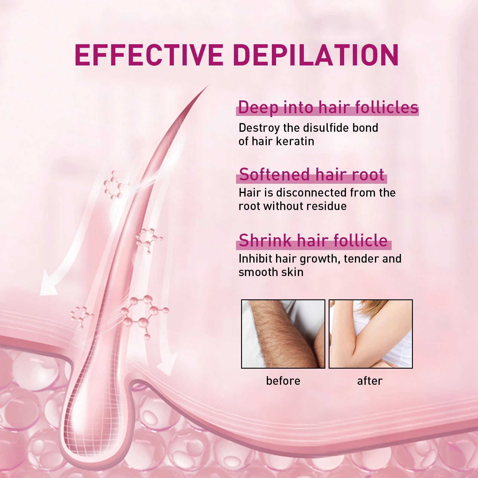 Painless Hair Removal Cream for Smooth Skin and Body Grooming - 5