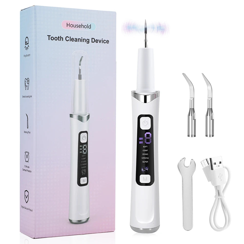 Ultrasonic Electric Teeth Tartar and Plaque Remover for Home Dental Care