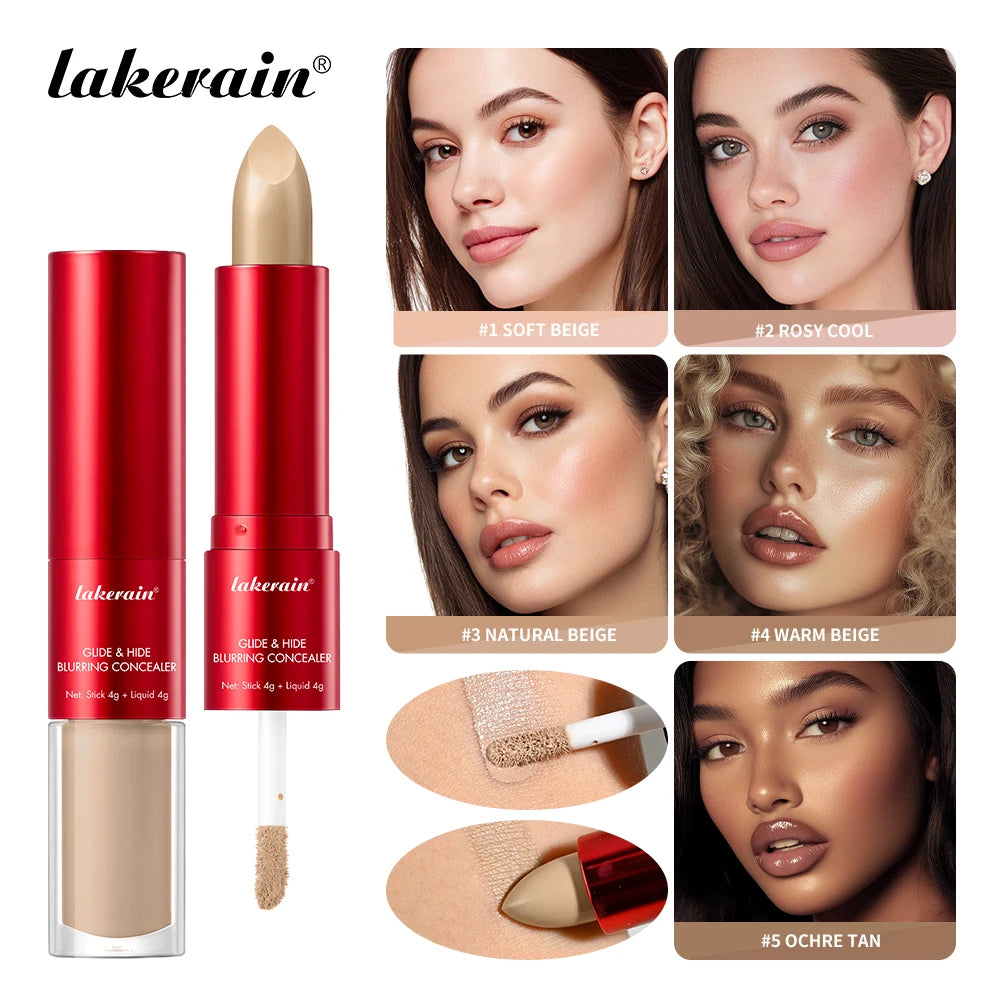 2-in-1 Blurring Concealer and Liquid Foundation for Flawless Full Coverage - 3