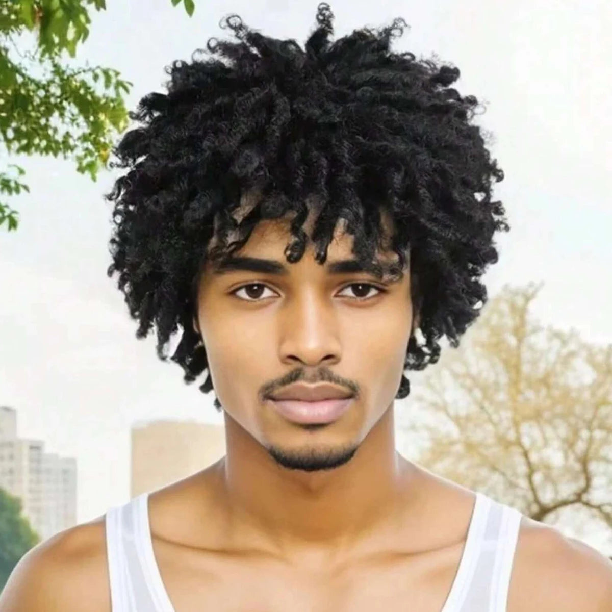 Short Braided Afro Dreadlock Wig for Men - 2