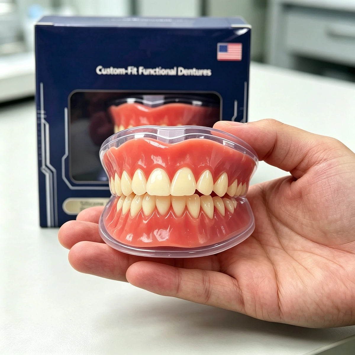 Full-Mouth Silicone Denture Set for Natural Smile and Oral Comfort