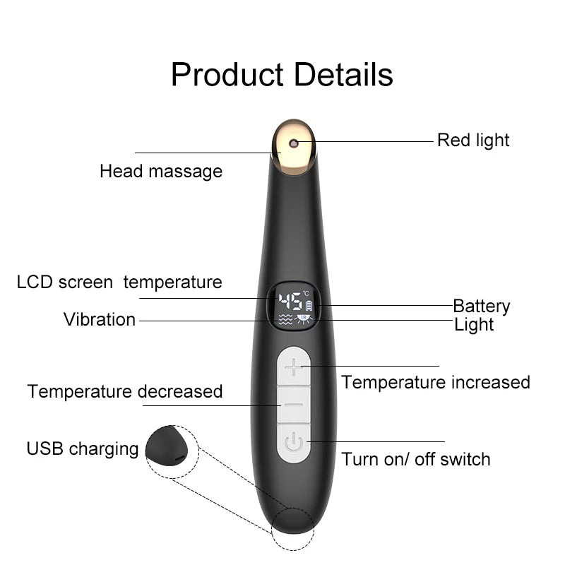3-in-1 Heated Eye Wand for Dark Circles, Puffiness and Skin Rejuvenation - 11