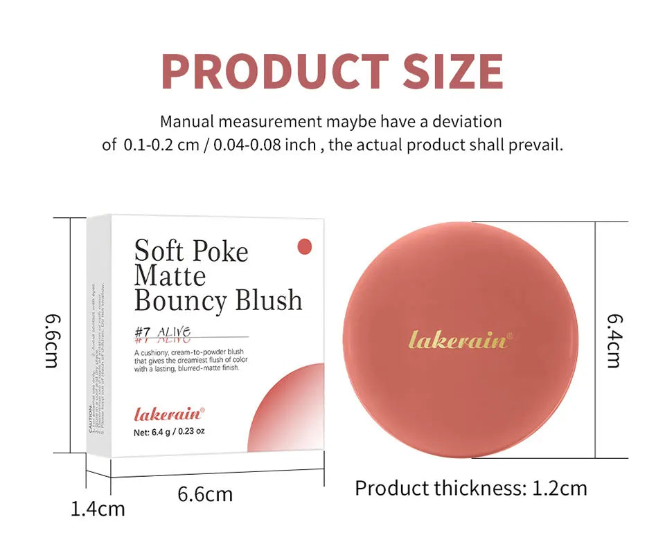 Matte Bouncy Cream-to-Powder Blush for Natural Long-Lasting Flush - 17