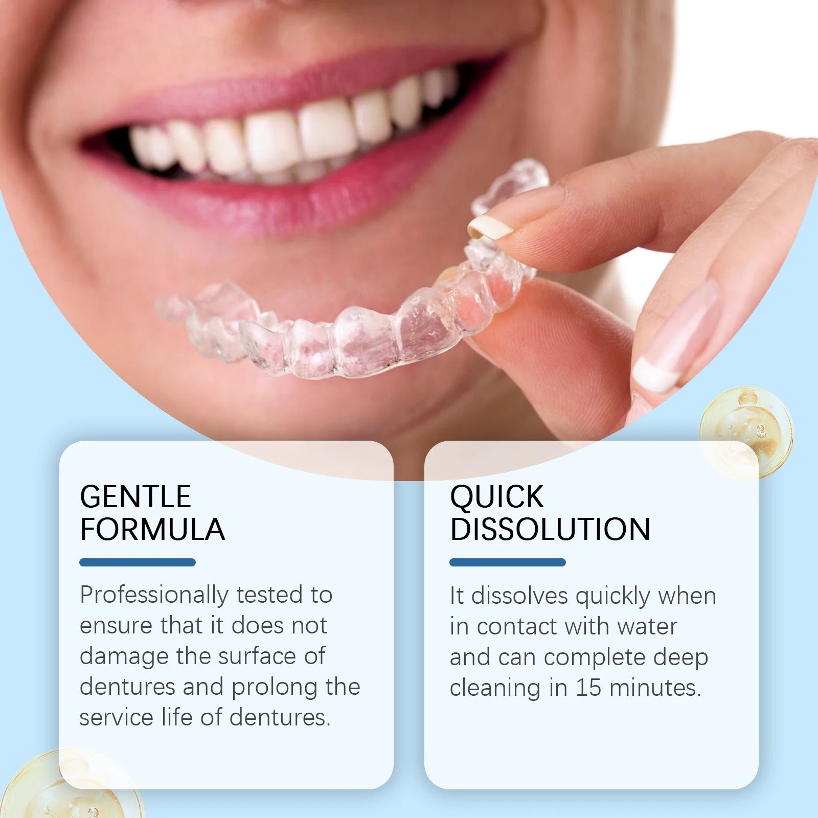 Effervescent Denture Cleaning Tablets for Stain Removal and Fresh Breath - 8