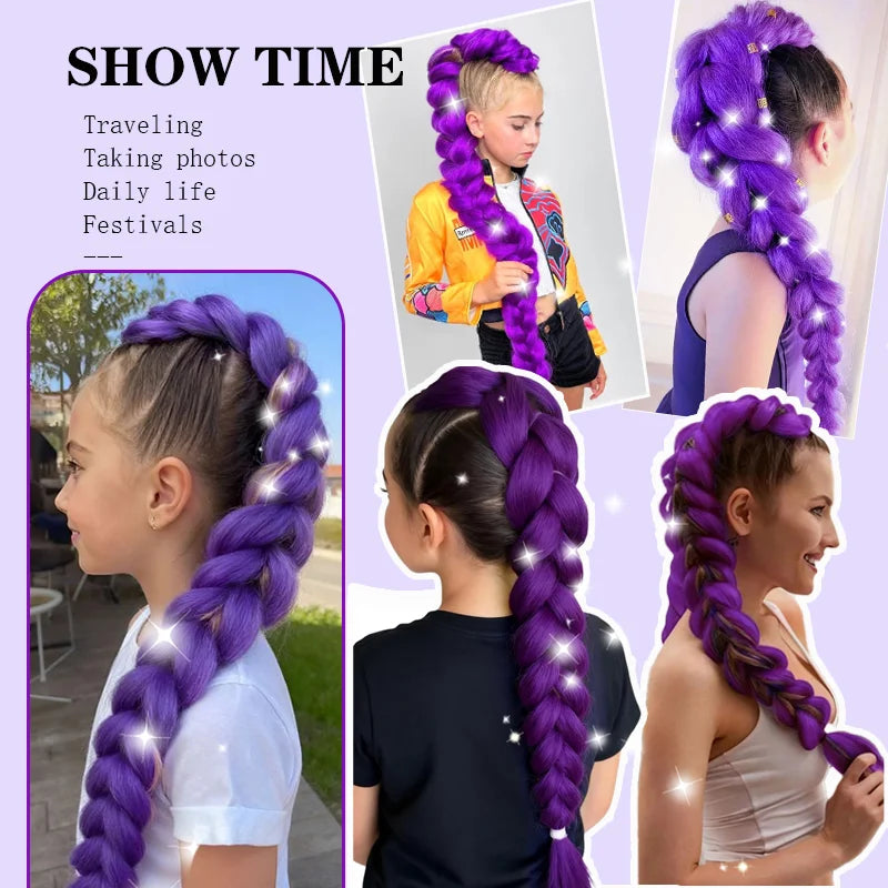 26-Inch Clip-In Braided Ponytail for Cosplay and Parties - 6