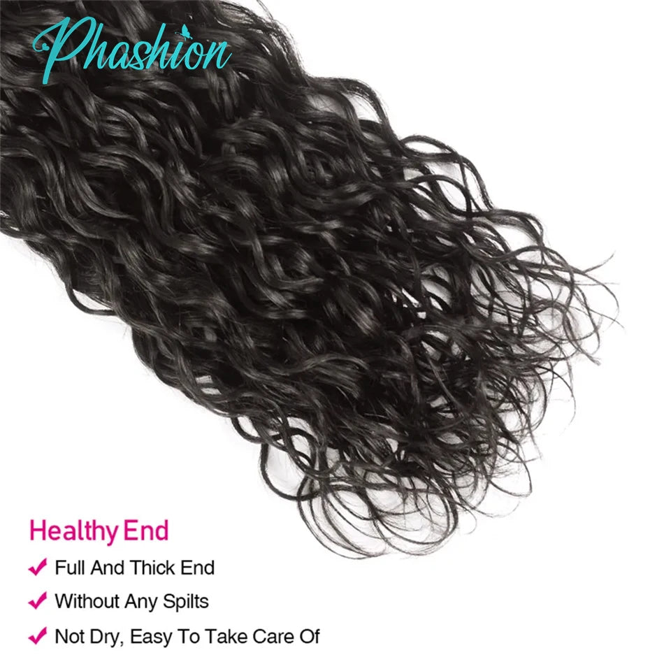Water Wave Brazilian Human Hair Bundles - 4