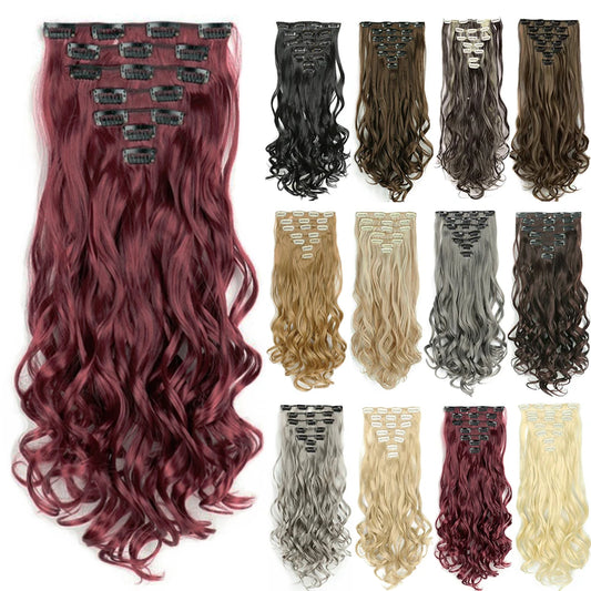 Curly Synthetic Clip-In Hair Extensions for Instant Volume