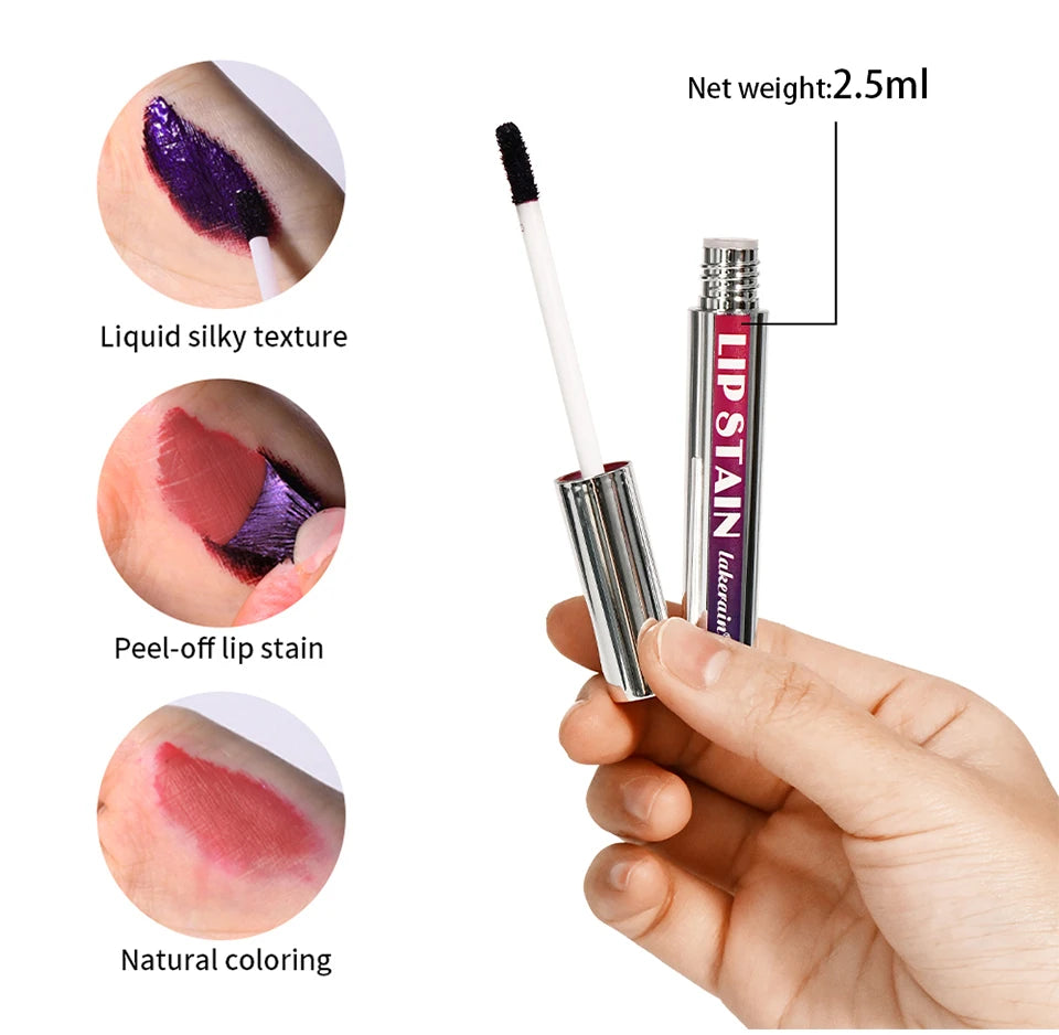 Long-Lasting Peel-Off Lip Stain for Waterproof Smudge-Proof Color