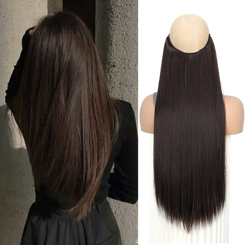 24-Inch Invisible Wire Hair Extensions for Instant Length - 13