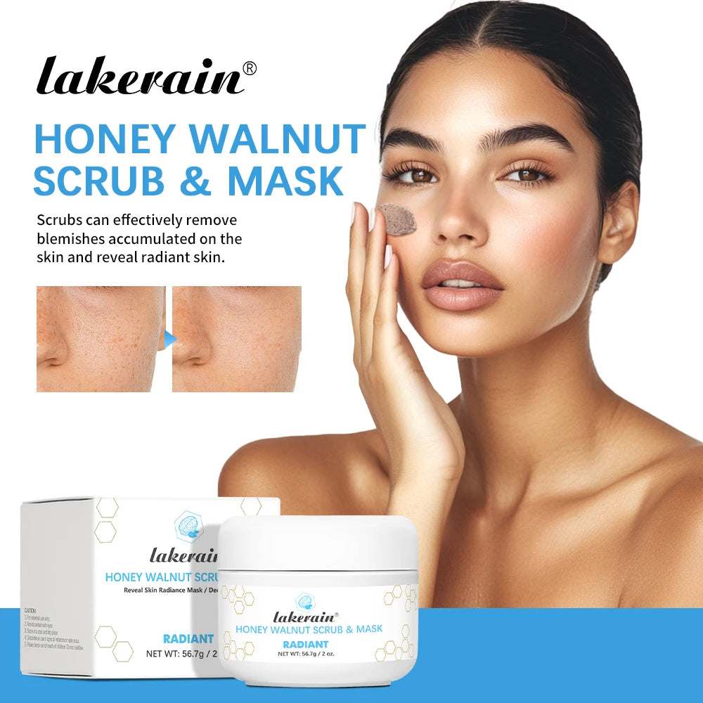 Honey Walnut Facial Exfoliating Scrub and Moisturizing Face Mask