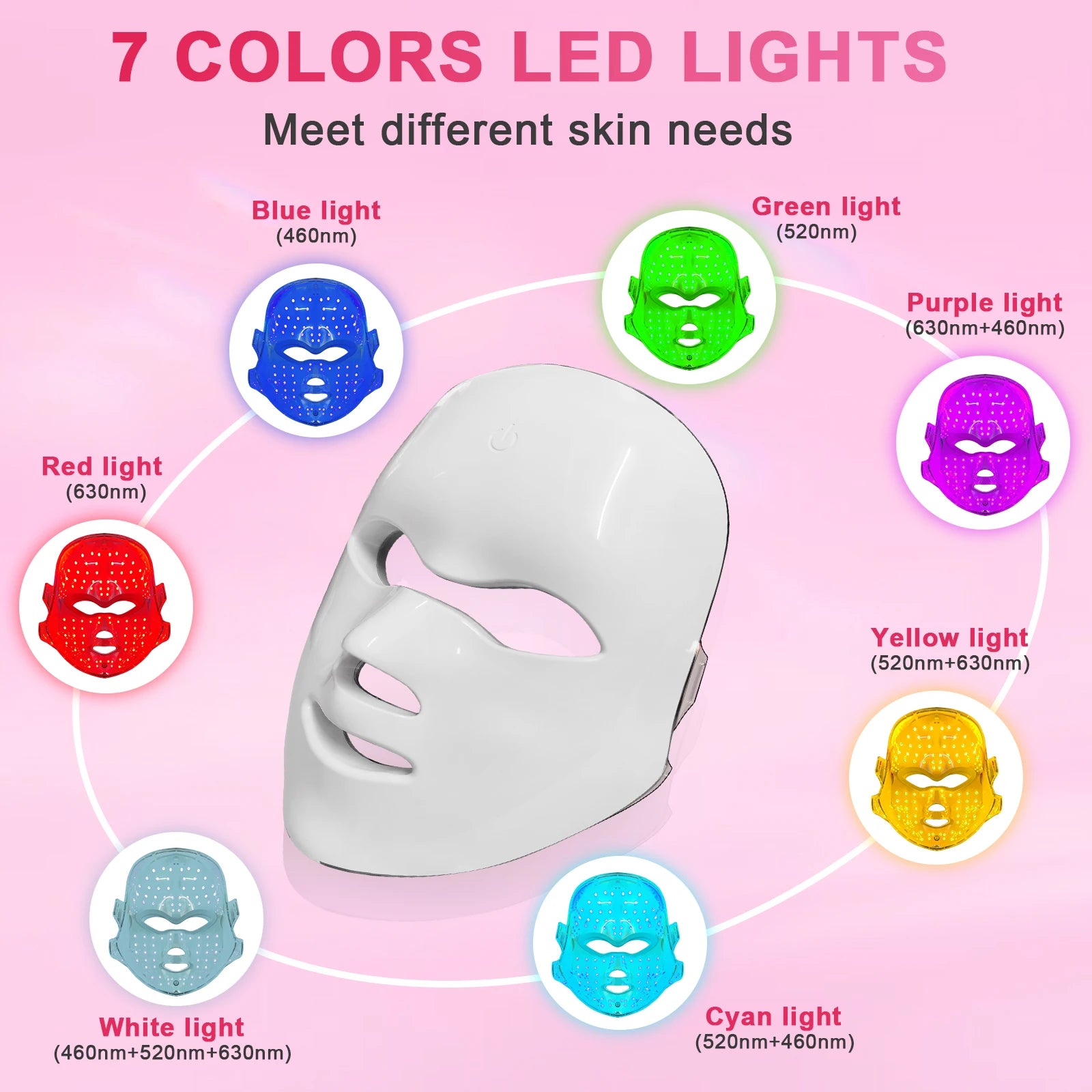 7-Color LED Photon Facial Mask for Skin Rejuvenation and Anti-Aging - 9