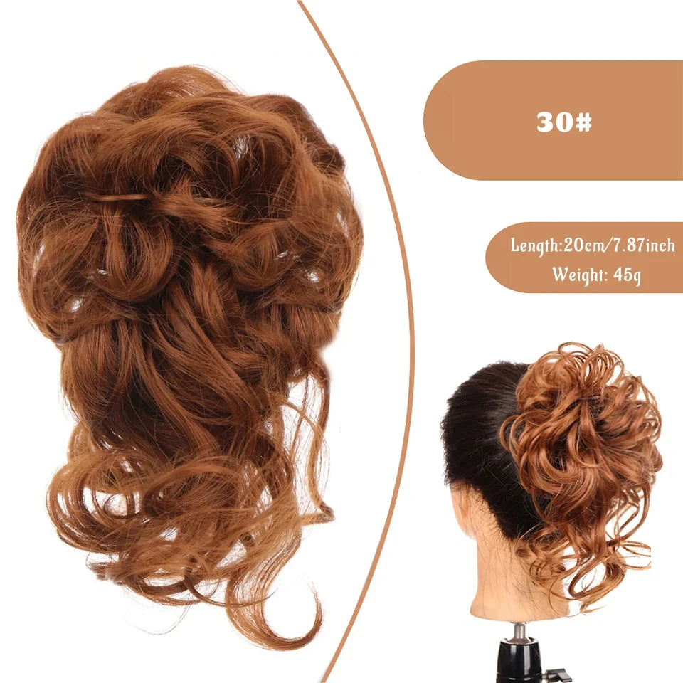 Messy Curly Hair Bun Scrunchie for Easy Updos - 40