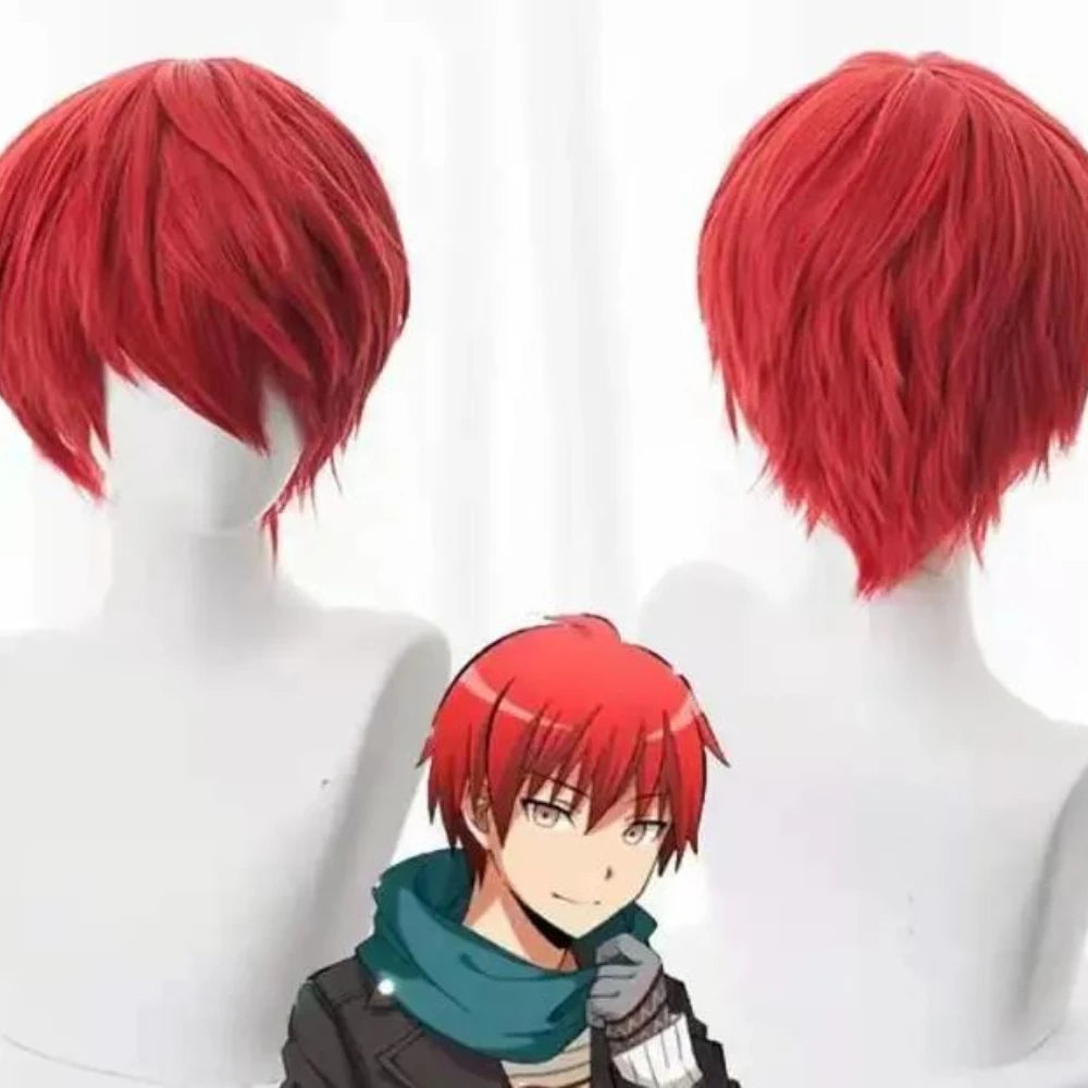 Short Flame Red Cosplay Wig for Anime Characters - 1