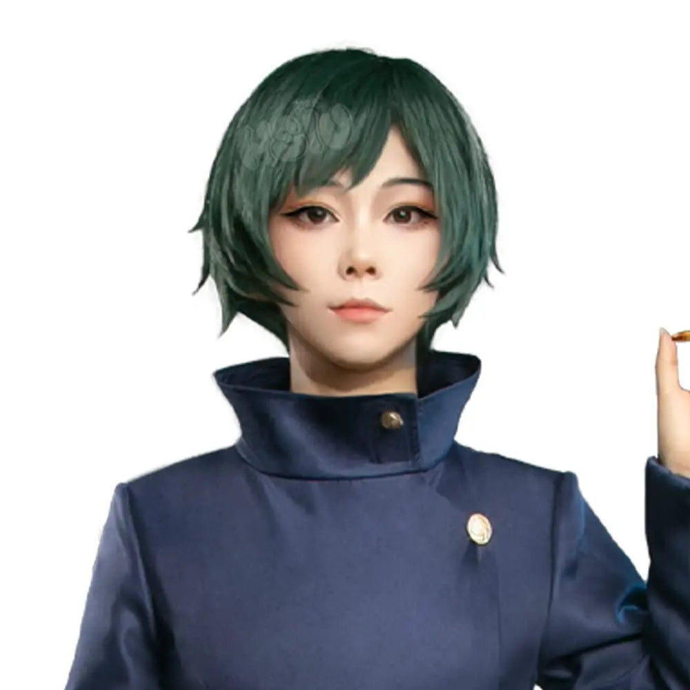 Short Green Anime Cosplay Wig for Costume Parties - 1
