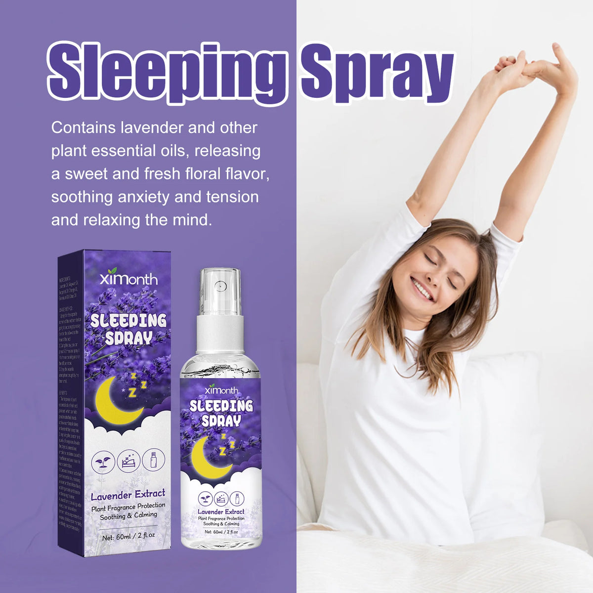 Lavender Calming Sleep Spray for Natural Anxiety Relief and Deep Rest