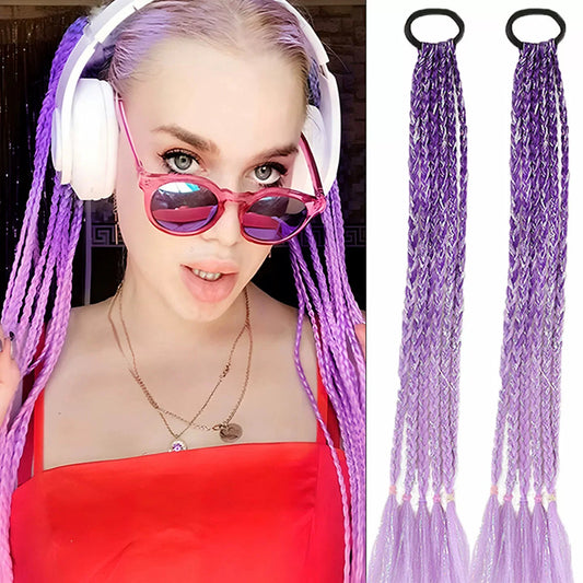 Glitter Braided Ponytail Extension for Festivals and Parties