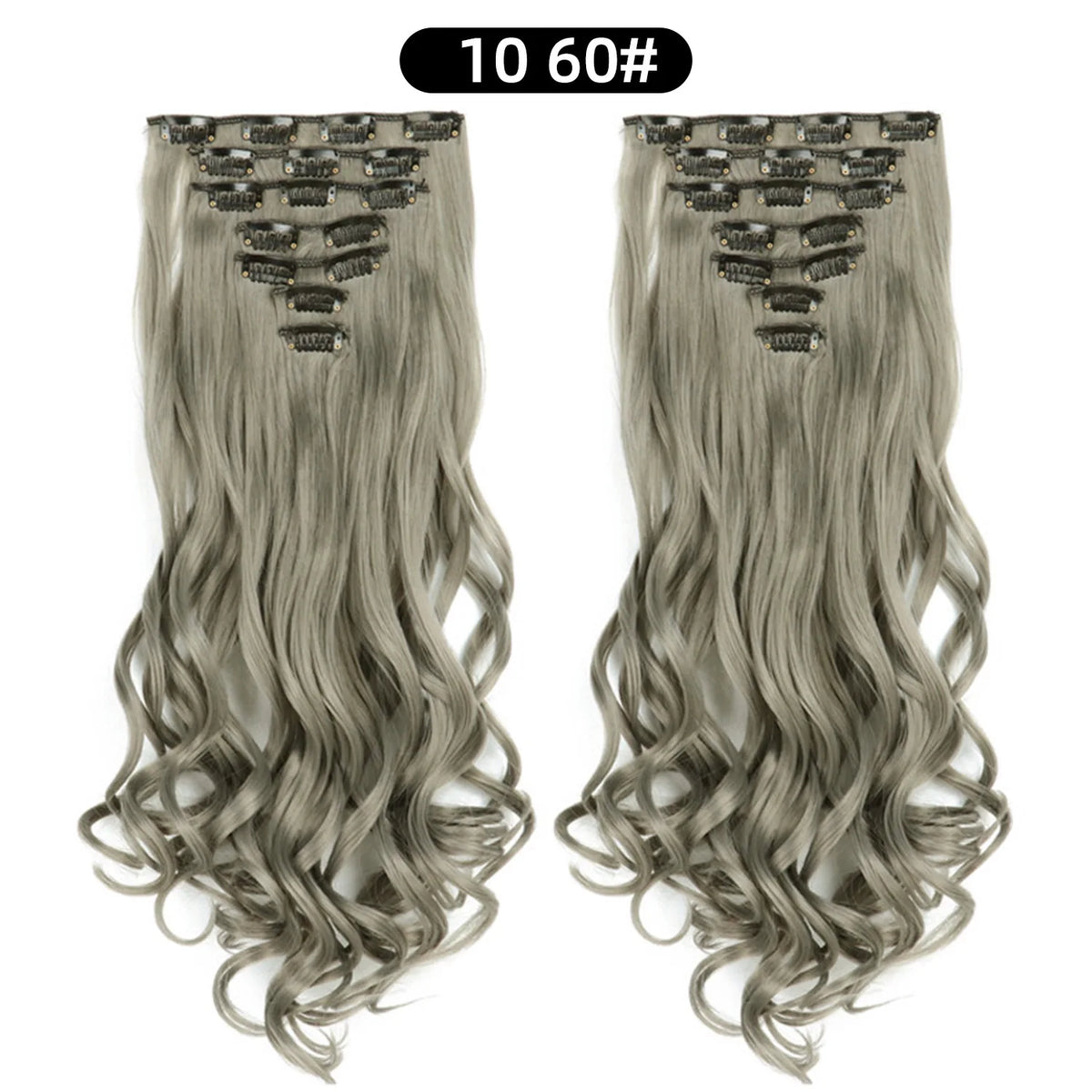 22 Inch Deep Wave Clip-In Hair Extensions Full Head Set