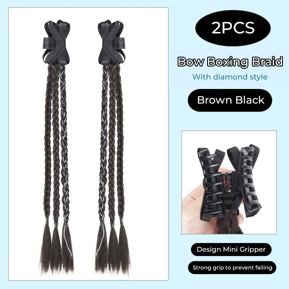 Long Clip-In Bubble Braid Ponytail Hair Extension for Daily Styling - 34