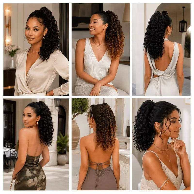14-Inch Curly Ponytail Hair Extension Claw Clip