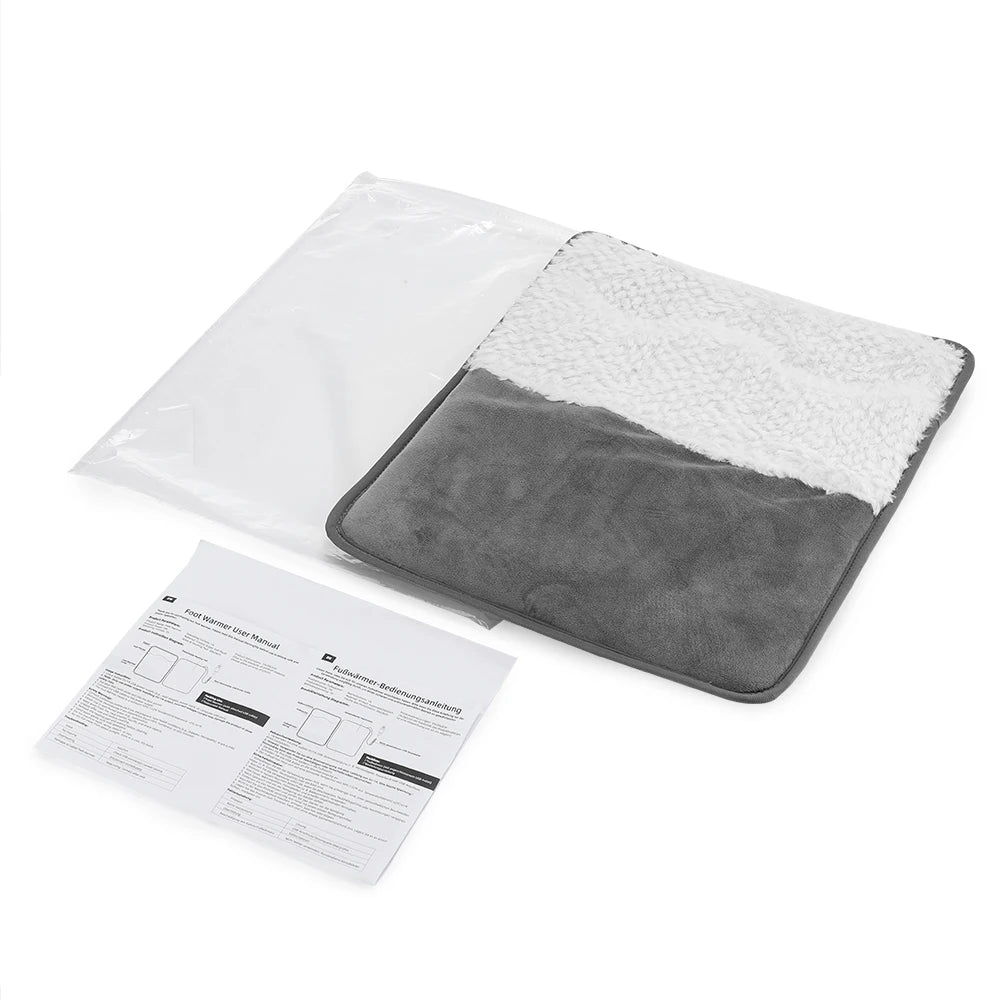 USB Heated Foot Warmer Mat for Office and Home Desk Use