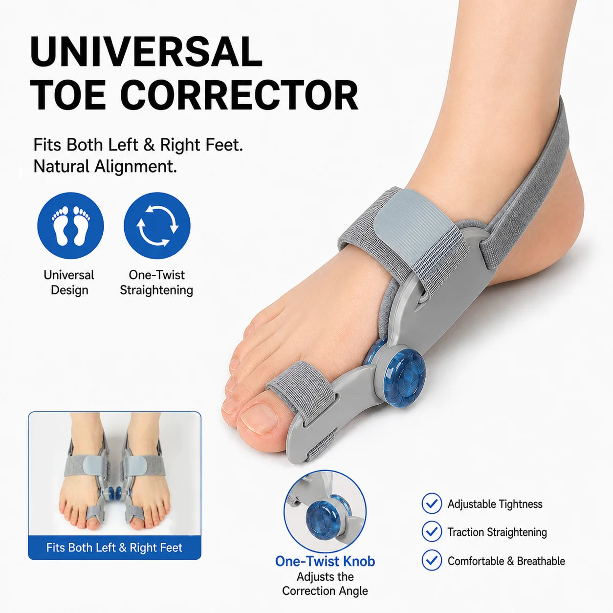 Adjustable Bunion Corrector with Knob Dial for Pain Relief and Alignment - 7