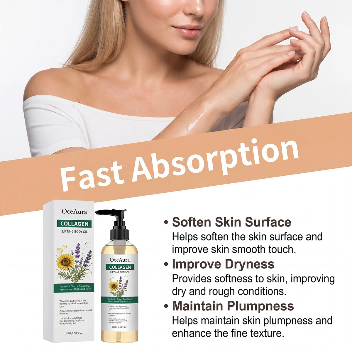 Collagen Nourishing Body Oil for Smooth Hydrated Skin