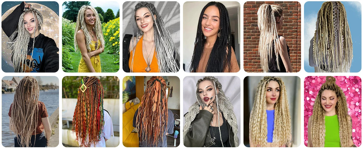 24-Inch Synthetic Dreadlock Extensions for Bohemian Styles