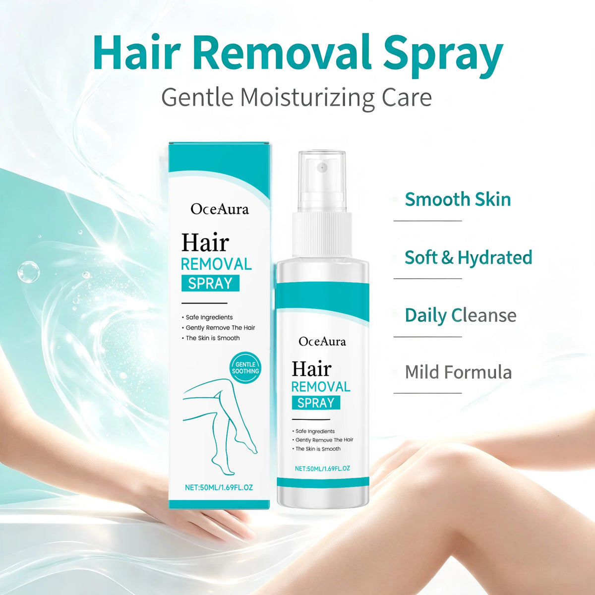 Painless Gentle Hair Removal Spray for Smooth Body Skin