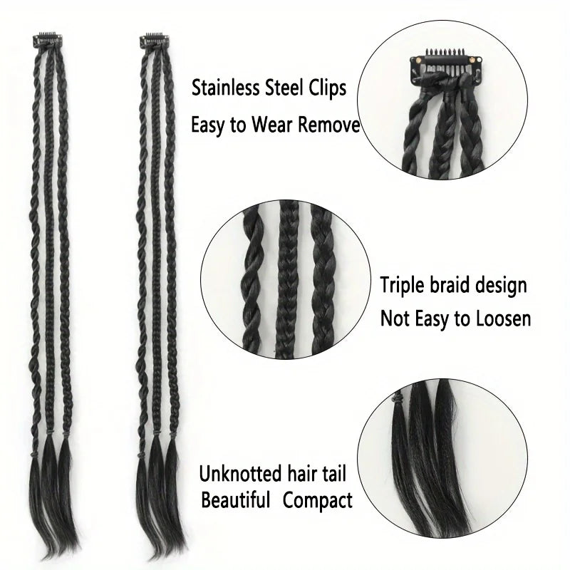 22-Inch Clip-In Braided Hair Extensions for Instant Volume - 3