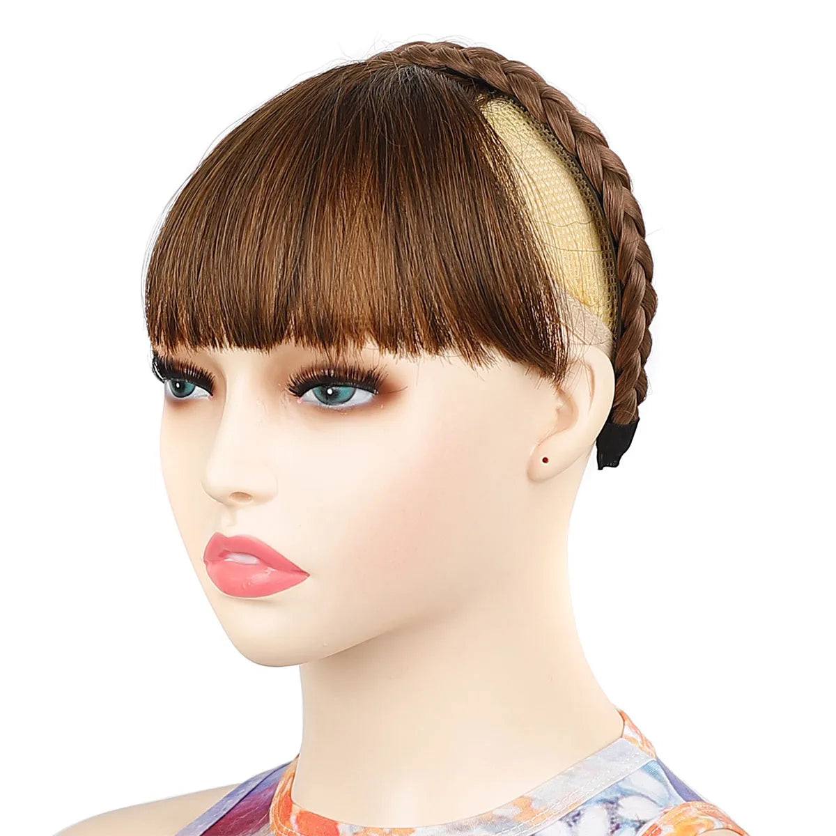 Braided Headband with Natural Looking Bangs for Women - 12