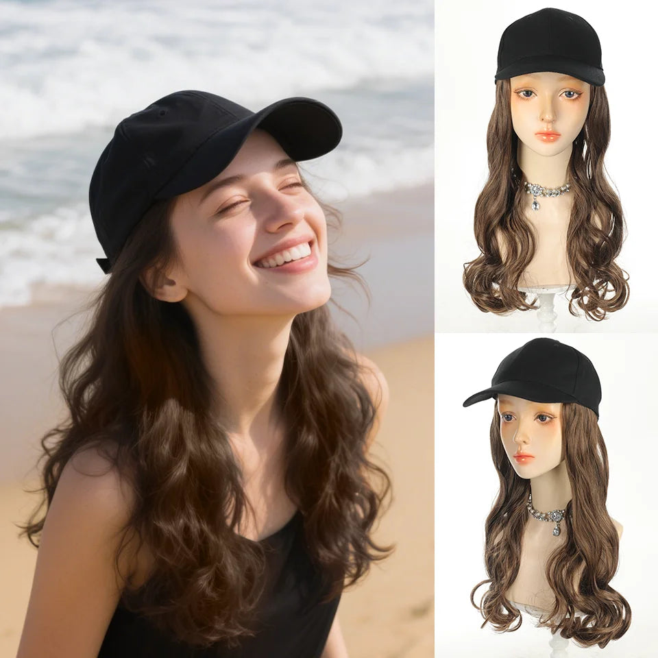 18-Inch Wavy Baseball Cap Wig for Instant Hair Transformations