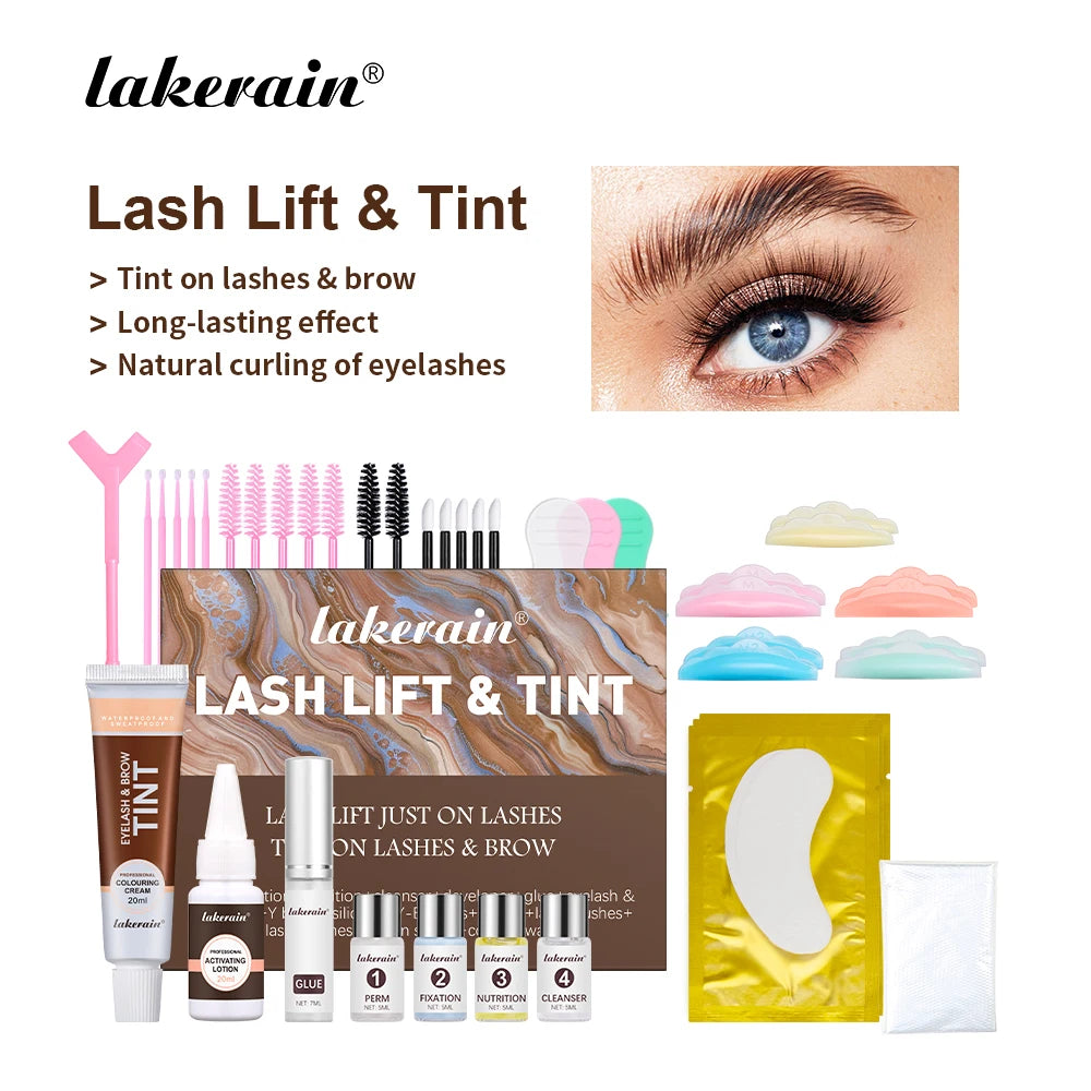 Professional Lash Lift and Eyebrow Tinting Kit for Salon-Quality Results - 1