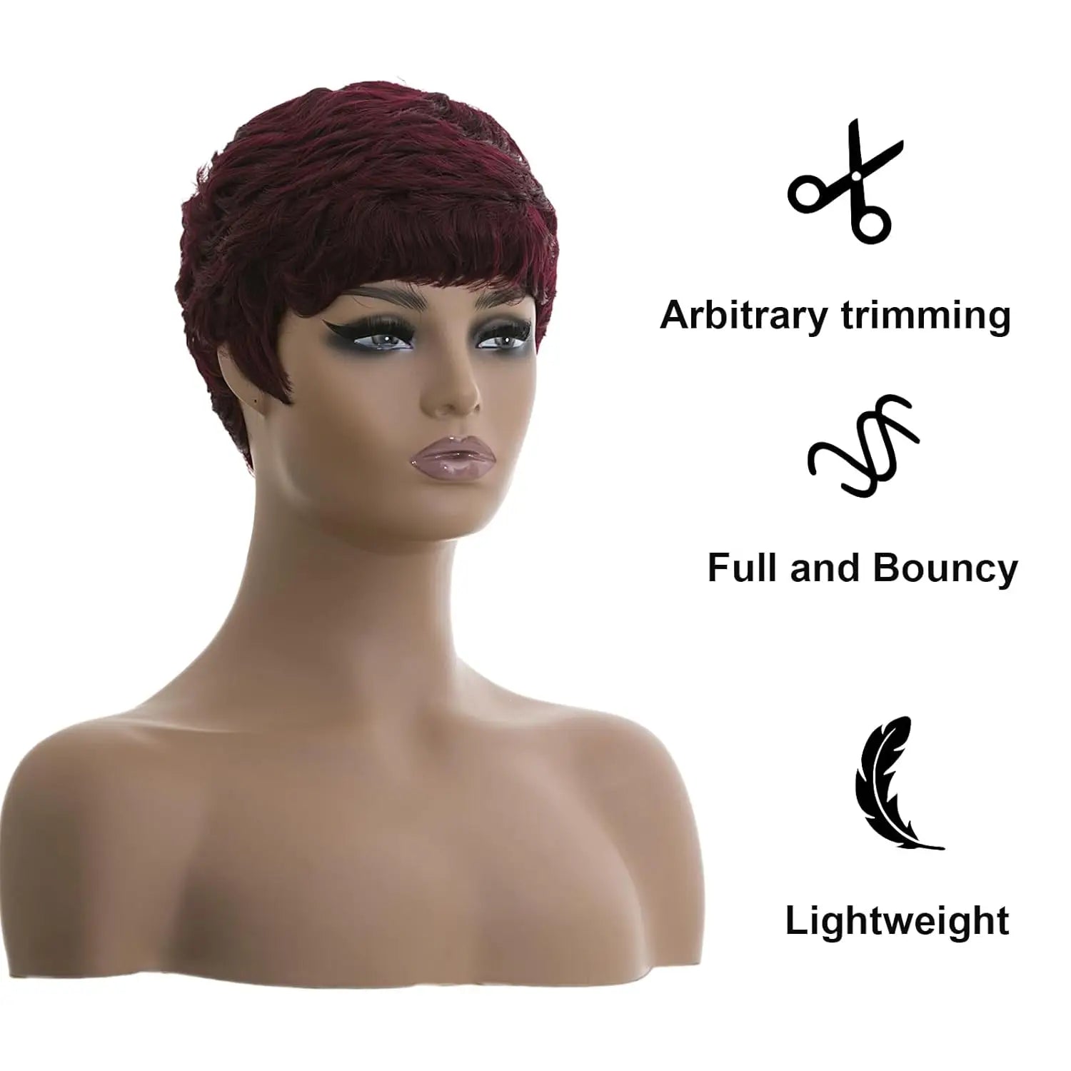 Short Wavy Pixie Cut Wig for Daily Wear - 11