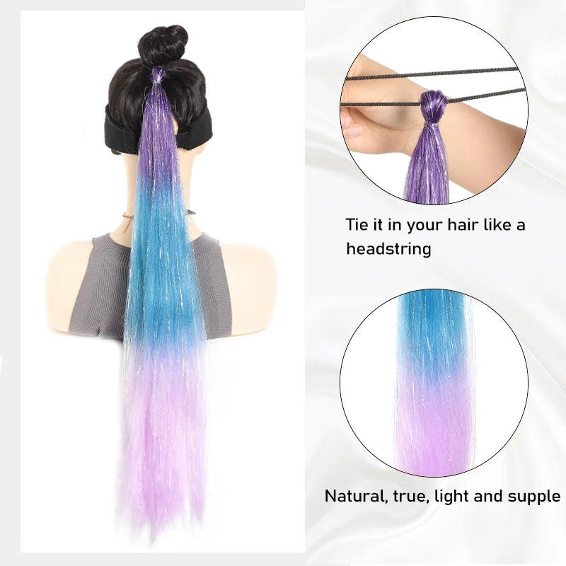 26 Inch Gradient Straight Braided Ponytail Extension - 2