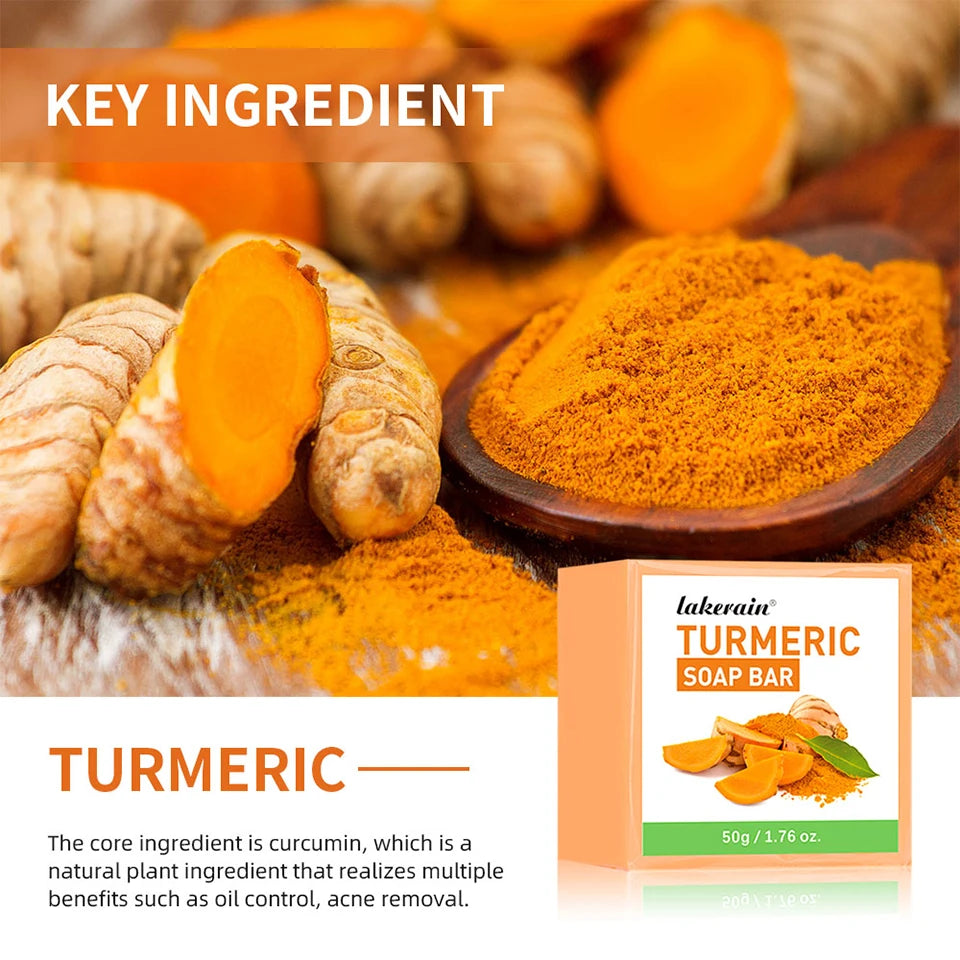 Brightening Turmeric Soap Bar for Face and Body Deep Cleansing - 12