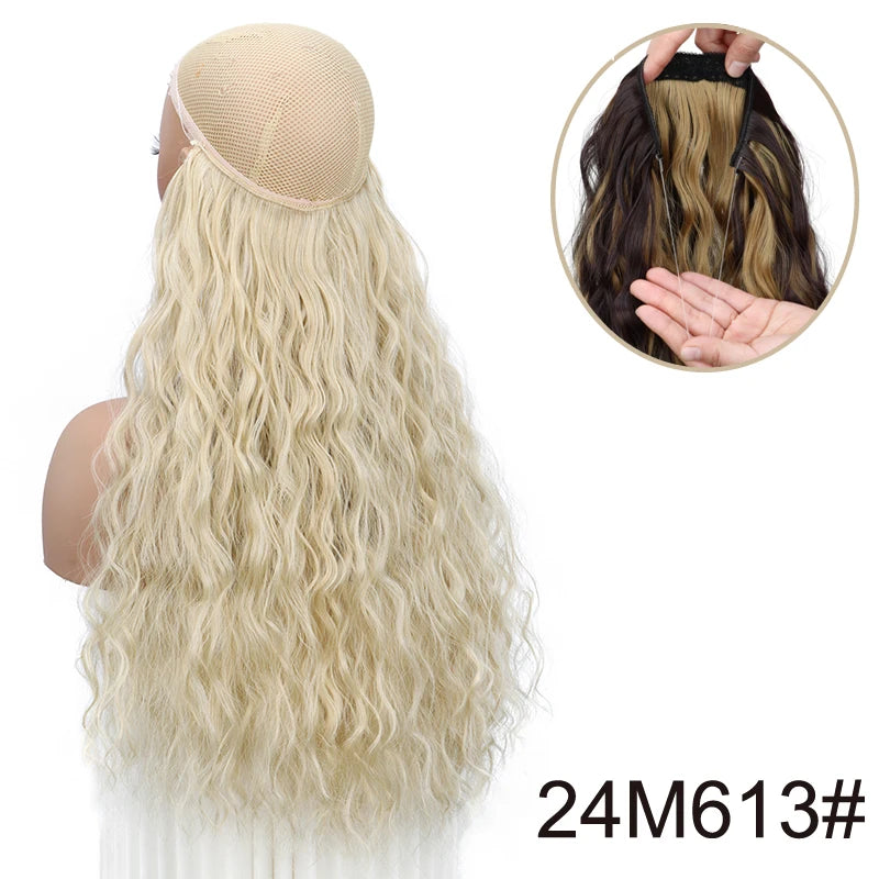 18-Inch Invisible Wire Wavy Hair Extensions for Full Volume