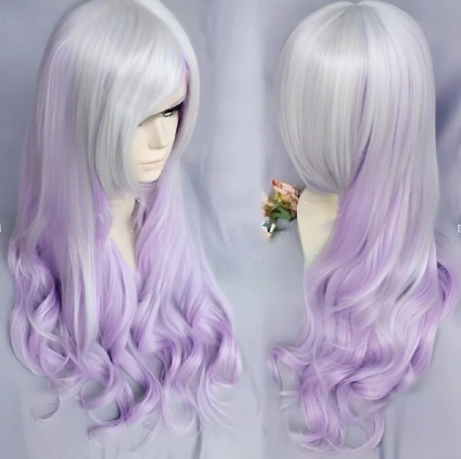 Long Ombre Cosplay Wig with Bangs for Parties and Costumes - 16